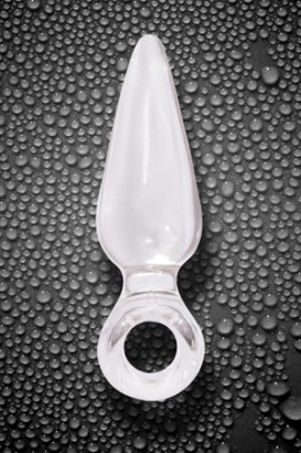 Большая прозрачная анальная пробка JOLIE с кольцом