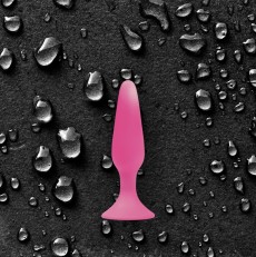 Розовая анальная пробка Sliders Silicone Anal Plugs Small на присоске - 11,35 см.