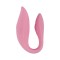 Розовый U-образный вибростимулятор для пар с управлением через приложение
