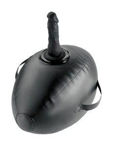 Черный надувной мяч с платформой для фиксации дилдо Body Dock Inflatable Love Ball