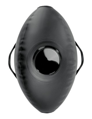 Черный надувной мяч с платформой для фиксации дилдо Body Dock Inflatable Love Ball