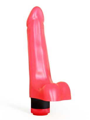 Гелевый розовый вибромассажёр - 17,8 см.