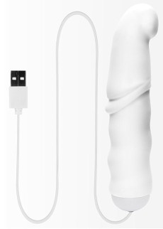 Белый вибромассажёр с питанием от USB LET US-B VIBRATOR WHITE - 17 см.