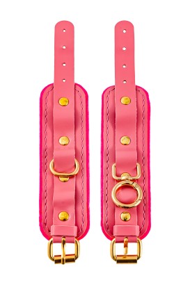 Розовые двуслойные кожаные оковы