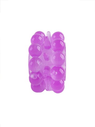Лиловое эрекционное кольцо с 2 рядами стимулирующих шариков