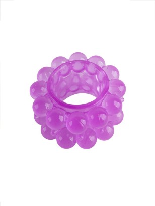 Лиловое эрекционное кольцо с 2 рядами стимулирующих шариков