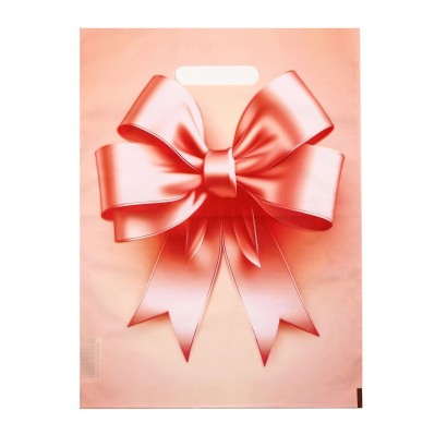 Пакет с принтом в виде банта с вырубной ручкой (30х40 см)