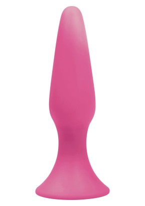 Розовая анальная пробка Sliders Silicone Anal Plugs Large на присоске - 15,2 см.