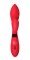 Красный вибратор Gina с клиторальным отростком - 20 см.