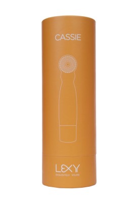 Оранжевый вибратор Cassie с усиками - 17 см.