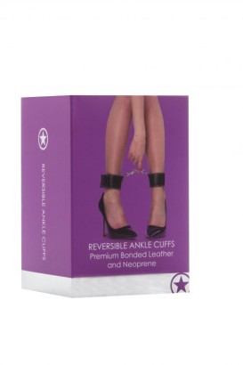Чёрно-фиолетовые двусторонние оковы на ноги Reversible Ankle Cuffs