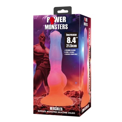 Силиконовый фантазийный фаллоимитатор Hercules - 21,5 см.