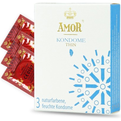 Супертонкие презервативы AMOR Thin - 3 шт.