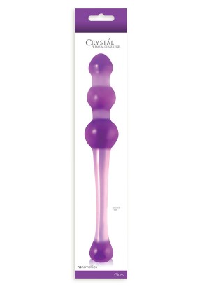 Большой фиолетовый стеклянный анальный стимулятор CRYSTAL KEGEL