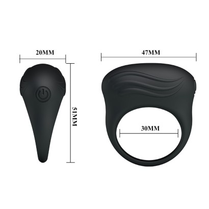 Черное вибрирующее эрекционное кольцо