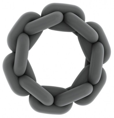 Серое эрекционное кольцо SONO №4 