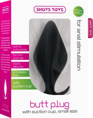 Чёрная анальная пробка Butt Plug with Handle Small 