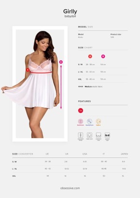 Восхитительный коротенький беби-долл Girlly с кружевом