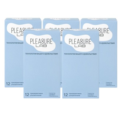 Набор из 5 упаковок ультратонких презервативов Pleasure Lab (по 12 шт.)