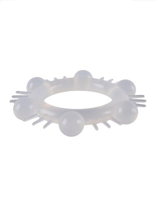 Эластичное эрекционное кольцо с шипиками и шариками