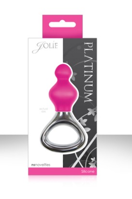 Розовая анальная елочка Jolie Platinum Plug Small из силикона - 9,9 см. 