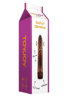 Вибратор с леопардовым принтом Safari Slimline - 18 см.