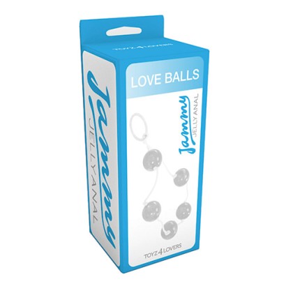 Прозрачные анальные шарики JAMMY JELLY ANAL LOVE BALLS CRYSTALL - 40 см.