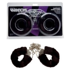 Меховые черные наручники VARIATIONS