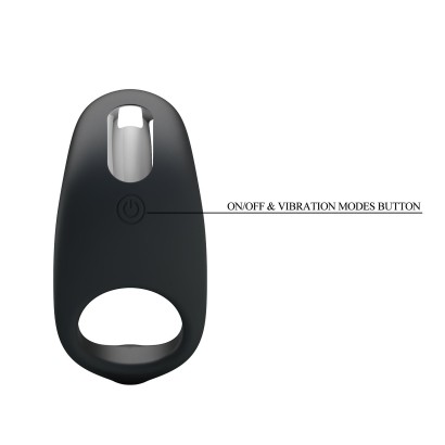 Черное перезаряжаемое эрекционное кольцо Gemma