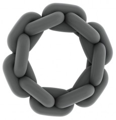 Серое эрекционное кольцо SONO №5 