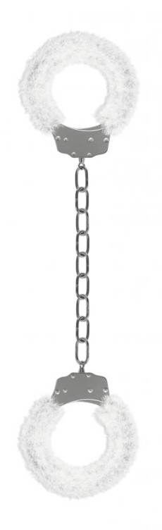 Кандалы с белым мехом Furry Ankle Cuffs