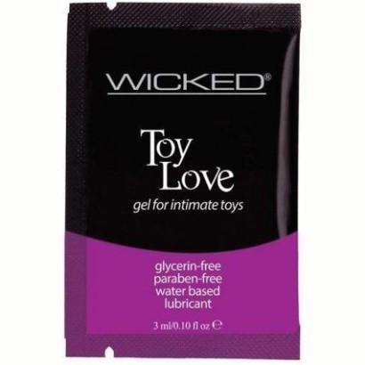 Лубрикант на водной основе для использования с игрушками WICKED Toy Love - 3 мл.