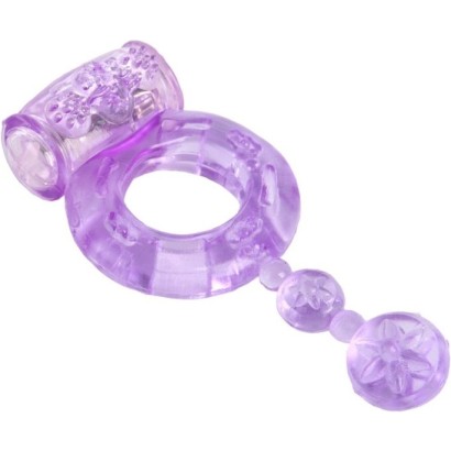 Фиолетовое эрекционное кольцо с вибратором