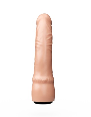 Реалистичный страпон телесного цвета - 19,3 см.
