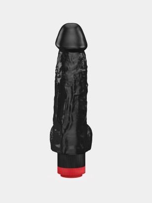 Чёрный фаллический вибромассажёр - 17,8 см.