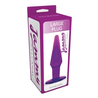 Большая фиолетовая анальная пробка JAMMY JELLY ANAL LARGE PLUG VIOLET - 13,5 см.