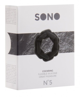 Чёрное эрекционное кольцо SONO №5 