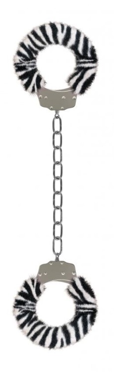 Кандалы с мехом зебры Furry Ankle Cuffs