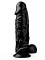 Большой чёрный фаллоимитатор на присоске - 20,5 см.