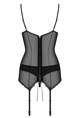 Полупрозрачный корсаж с бордовым кружевом Musca 