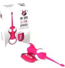 Ярко-розовые вагинальные виброшарики Lora
