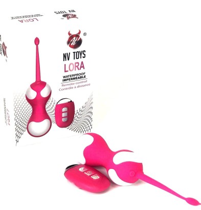 Ярко-розовые вагинальные виброшарики Lora