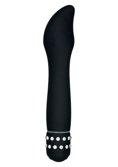 Чёрный вибратор DIAMOND DAZZLER - 19 см.