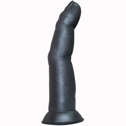 Черный анальный стимулятор в виде пальца на присоске - 15 см.
