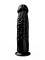 Упругий чёрный фаллоимитатор на подошве-присоске - 18,8 см.