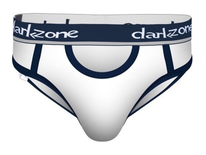 Белые мужские трусы-брифы с вырезом