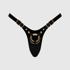 Черный пояс для фиксации насадок Strap-On-Me Leatherette Harness Fabulous