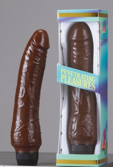 Коричневый реалистичный вибратор Jelly Brown - 18,5 см.