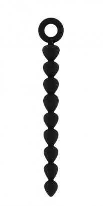 Чёрная анальная цепочка Bead Chain - 24,9 см.