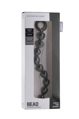 Чёрная анальная цепочка Bead Chain - 24,9 см.